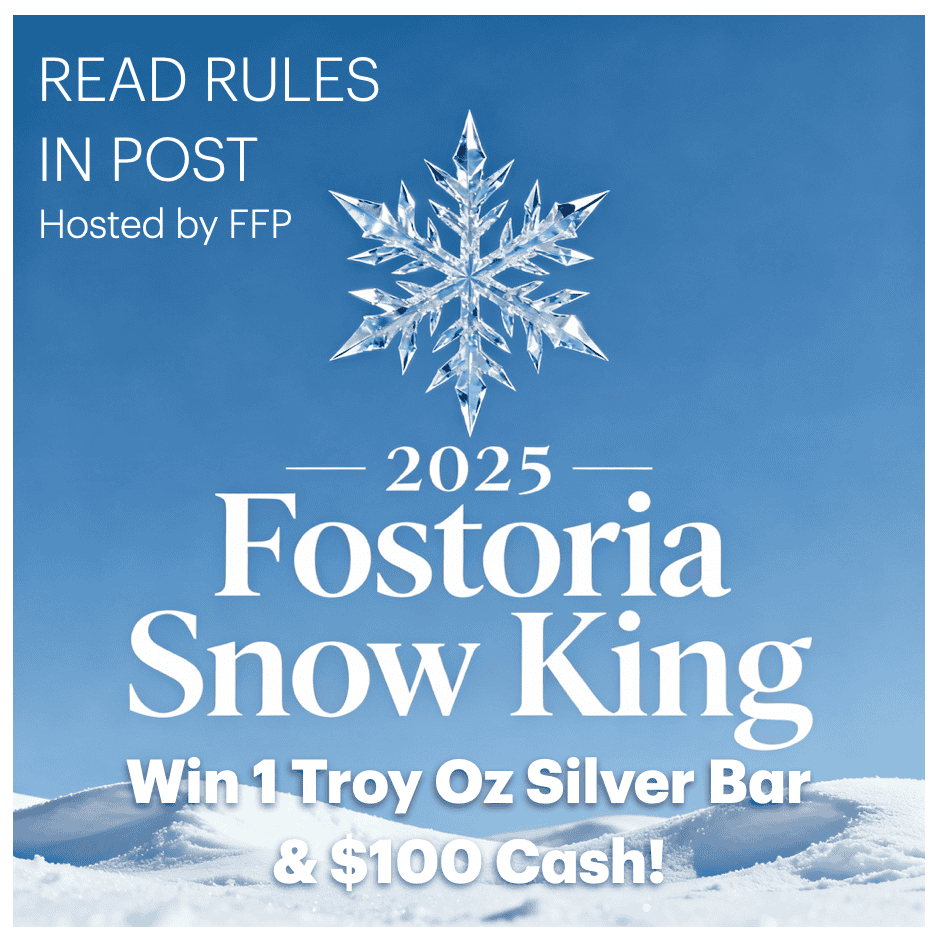 Snowflake with winter background, promoting community snow king event.