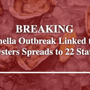 Salmonella outbreak from raw oysters spreads to 22 states, health officials warn.