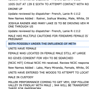 Suspected drug influence and local crime reports in Fostoria, Ohio.