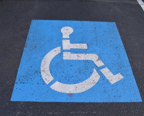 Accessible parking space designated for disabled persons in Fostoria.