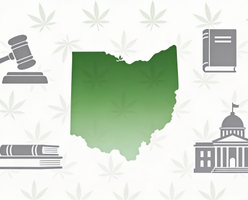 Gavel and legal symbols representing Ohio legal system and law.