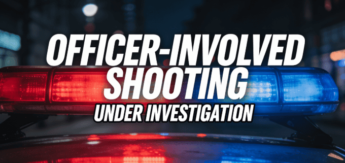 Police lights during officer-involved shooting investigation in Fostoria.