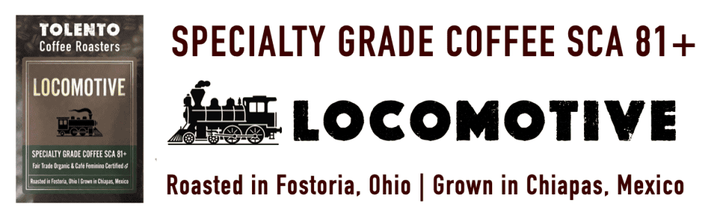 Premium Locomotive Coffee Roasters, Fostoria Ohio.