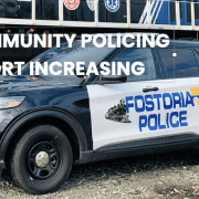 Fostoria Police SUV promoting community policing efforts in Fostoria.