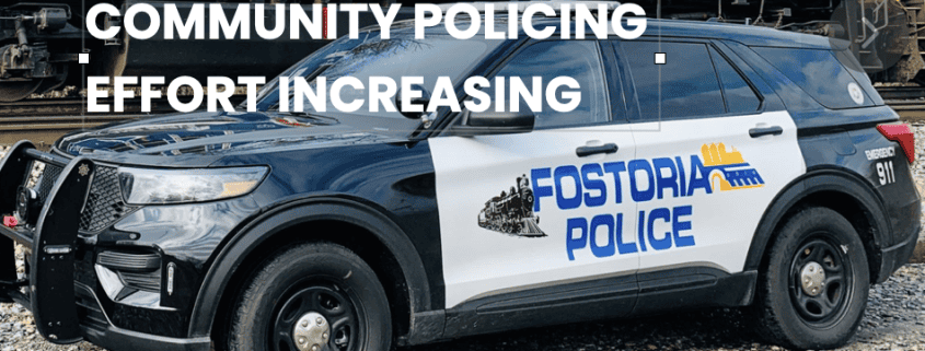 Fostoria Police SUV promoting community policing efforts in Fostoria.