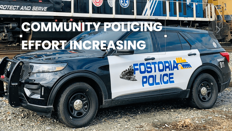 Fostoria Police SUV promoting community policing efforts in Fostoria.