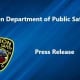 Albion Department of Public Safety press release with badge logo.