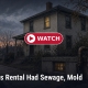 Fostoria News Old house at sunset with news headline about rental sewage mold.