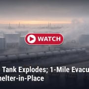 Fostoria News Chemical tanks at North Toledo terminal with smoke after explosion.