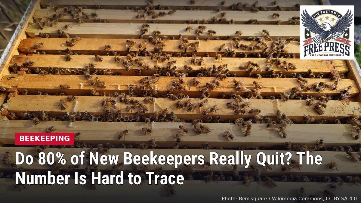 Honey bees crawling across the top bars of an open Langstroth beehive