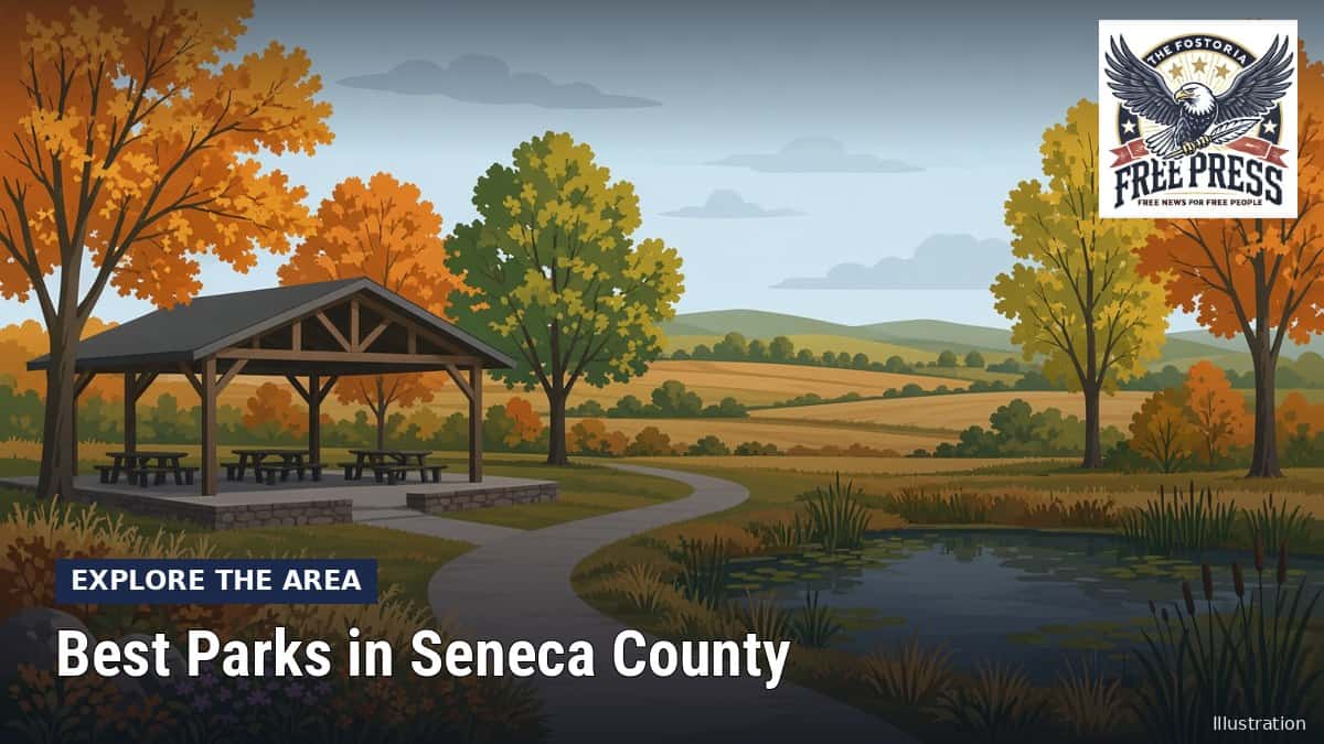 Fostoria News: Illustration, with headline: Best Parks in Seneca County