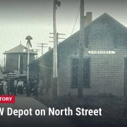 Fostoria News: Early 1900s photo of a steam train at the wooden Lake Erie and Western depot on North Street in Fostoria, Ohio