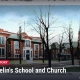 Fostoria News: Color postcard from about 1912 of St. Wendelin's Catholic School and Church on Wood Street in Fostoria, Ohio