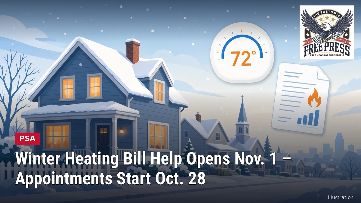 Illustration: PSA | Winter Heating Bill Help Opens Nov. 1 for Seneca, Sandusky, Wood & Ottawa Counties – Appointments Start Oct. 28
