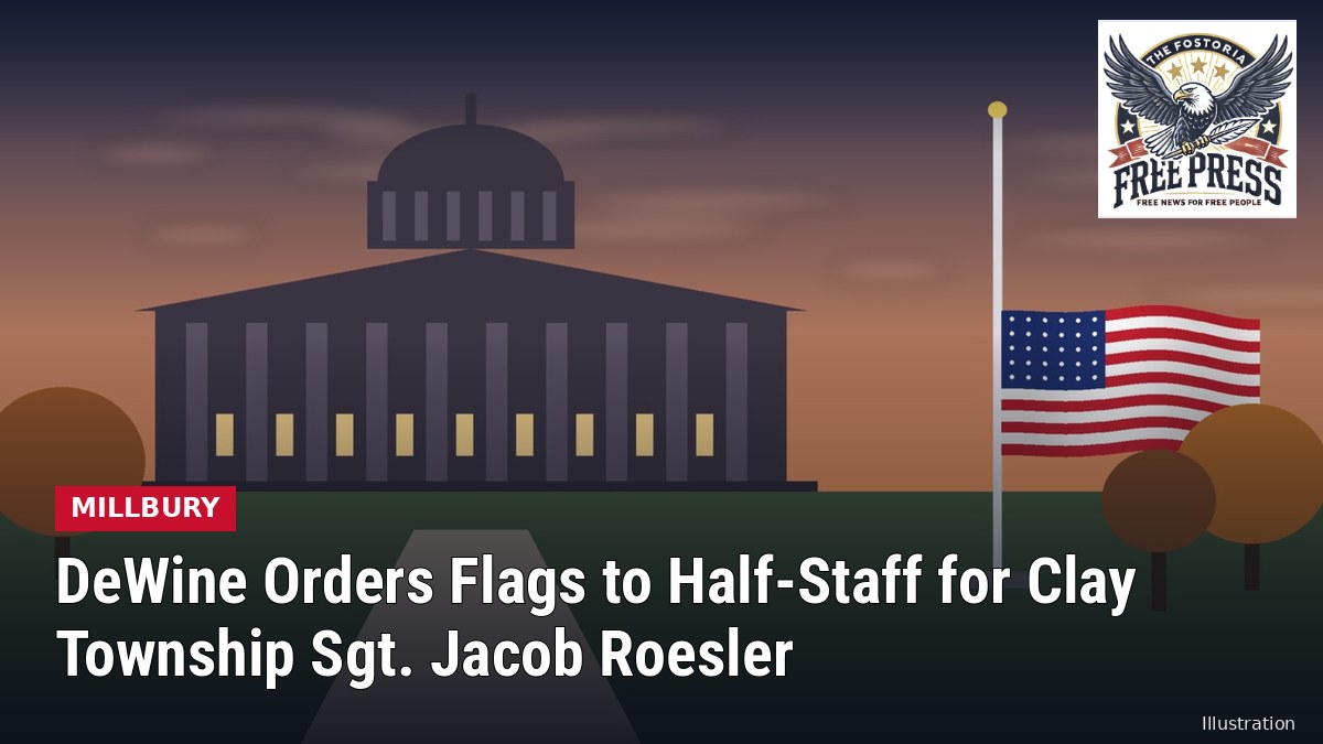 Illustration of a U.S. flag at half-staff