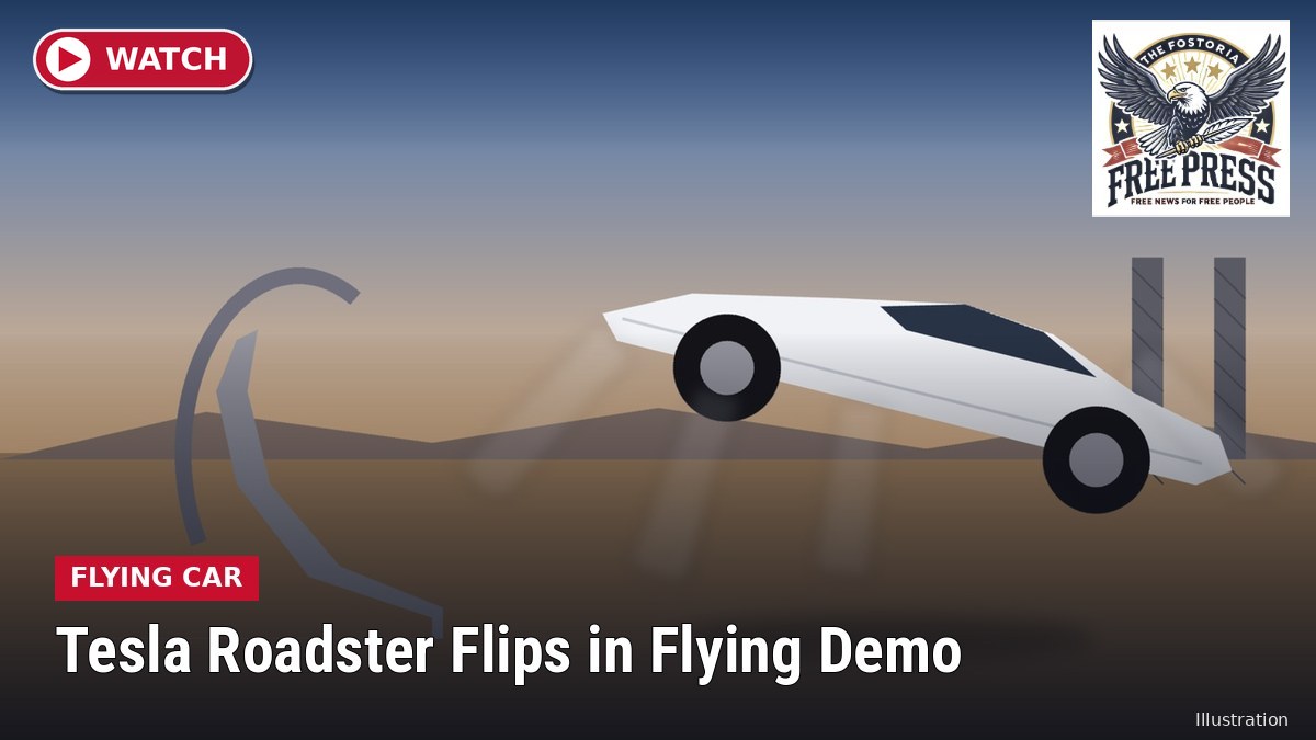 Illustration: MCGREGOR | Tesla’s ’Flying’ Roadster Flips and Lands in a Prototype Demo; Sustained Flight, Prices and Road Approval Are Still Promises