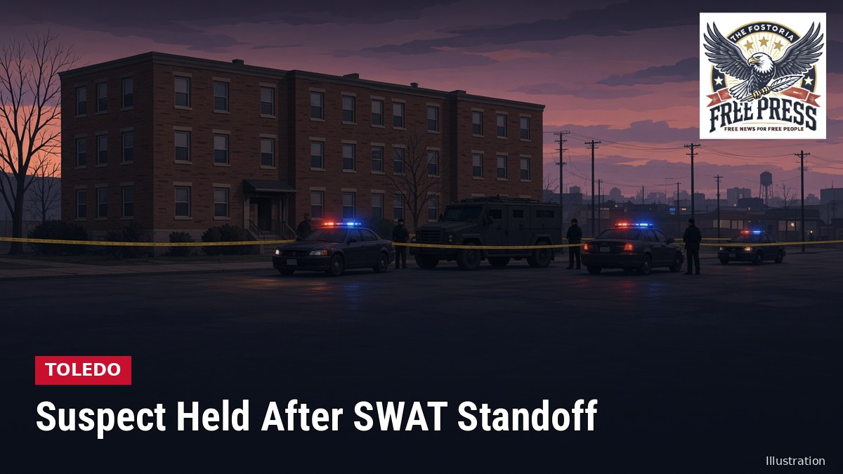 Illustration: TOLEDO | 19-Year-Old Charged After North Toledo Shooting and SWAT Standoff; Bond Set at $250,000