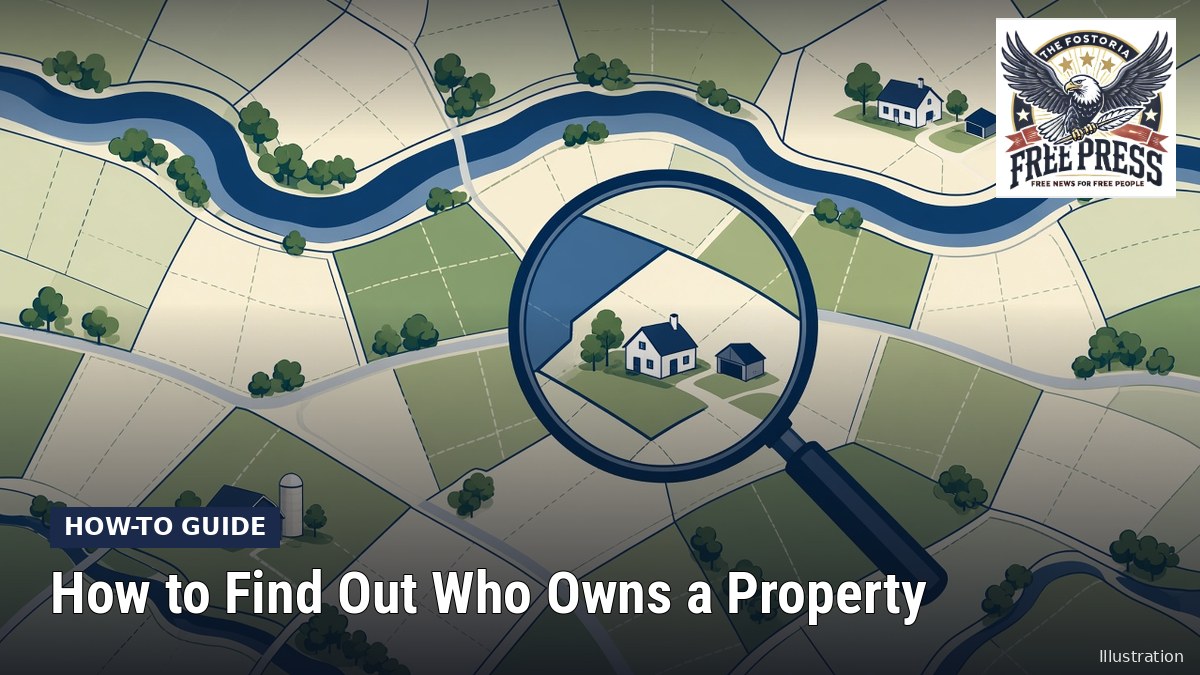 Fostoria News: Illustration, with headline: How to Find Out Who Owns a Property