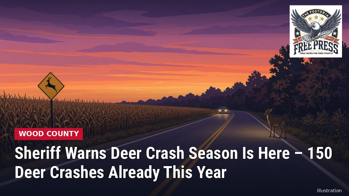 Illustration: WOOD COUNTY | Sheriff Warns Deer Crash Season Is Here – 150 Deer Crashes Already This Year