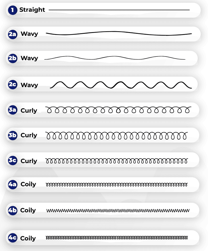 Image of a curly hair chart.