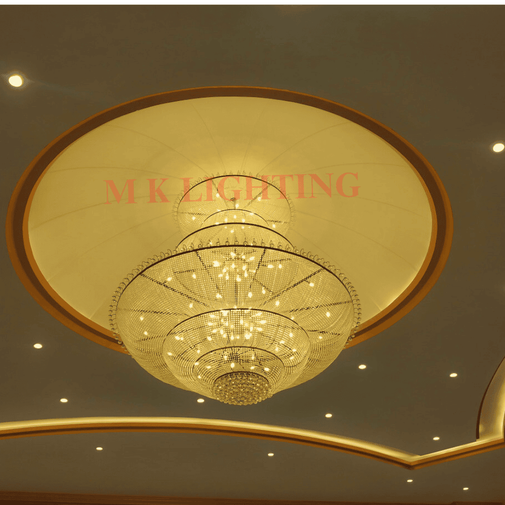 Round Hanging Crystal Chandelier by M.K Lighting