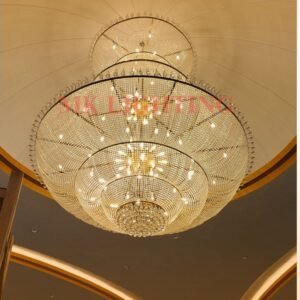 Round Hanging Crystal Chandelier by M.K Lighting