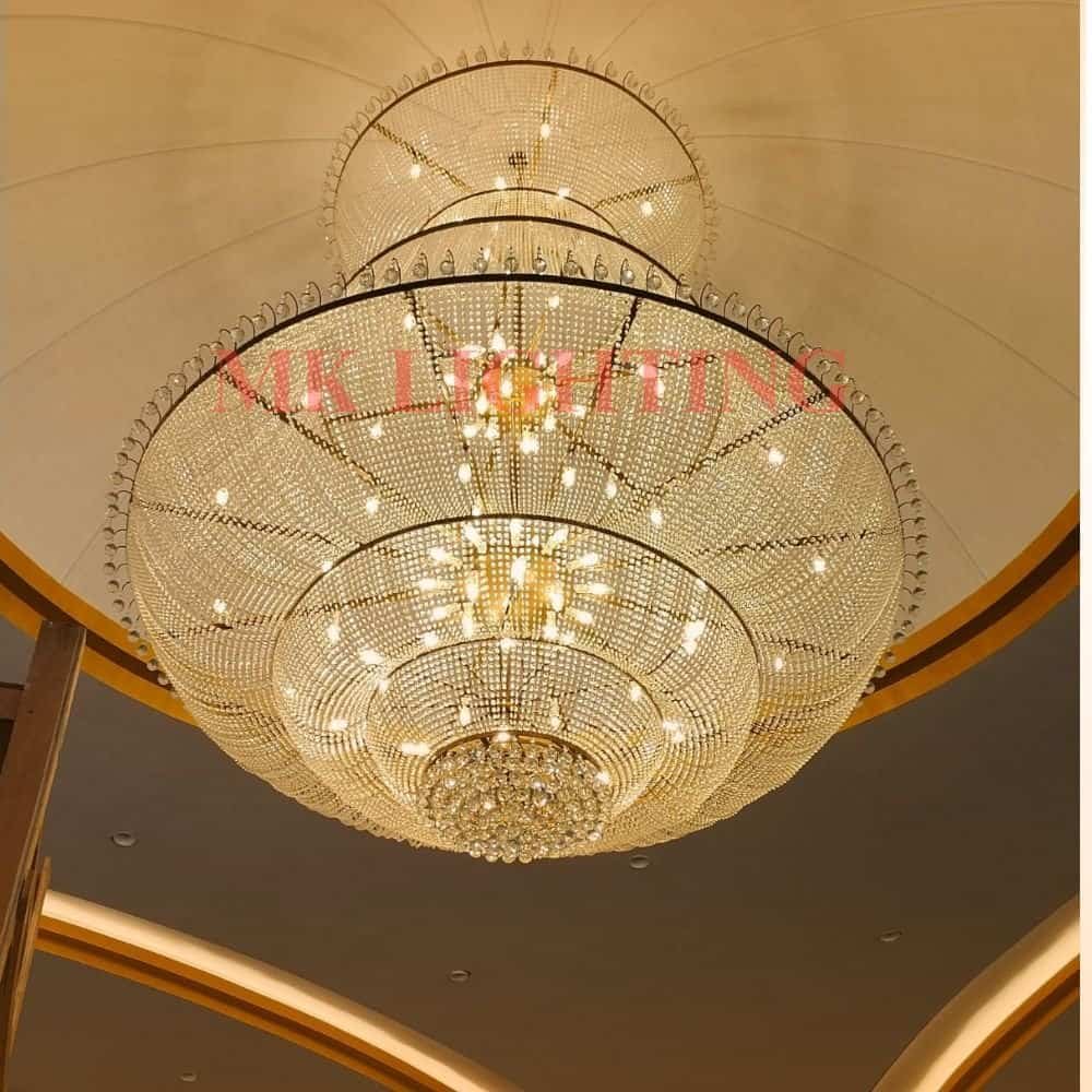 Round Hanging Crystal Chandelier by M.K Lighting