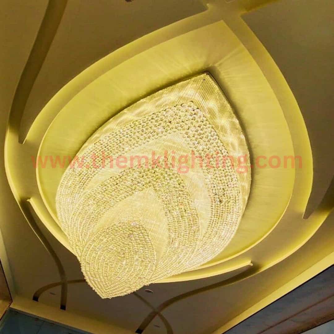 Gold and Crystal Chandelier Luxury design for Banquet Halls - Image 2
