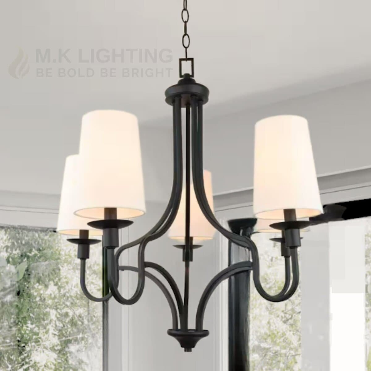 Classic 5-light wrought iron chandelier with vintage charm for timeless interiors