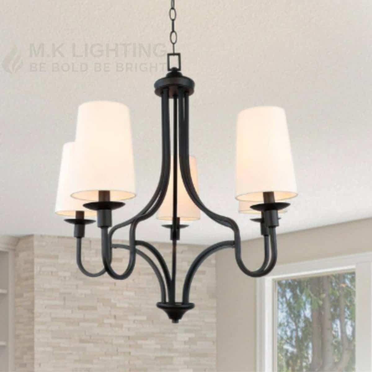 Classic 5-light wrought iron chandelier with vintage charm for timeless interiors