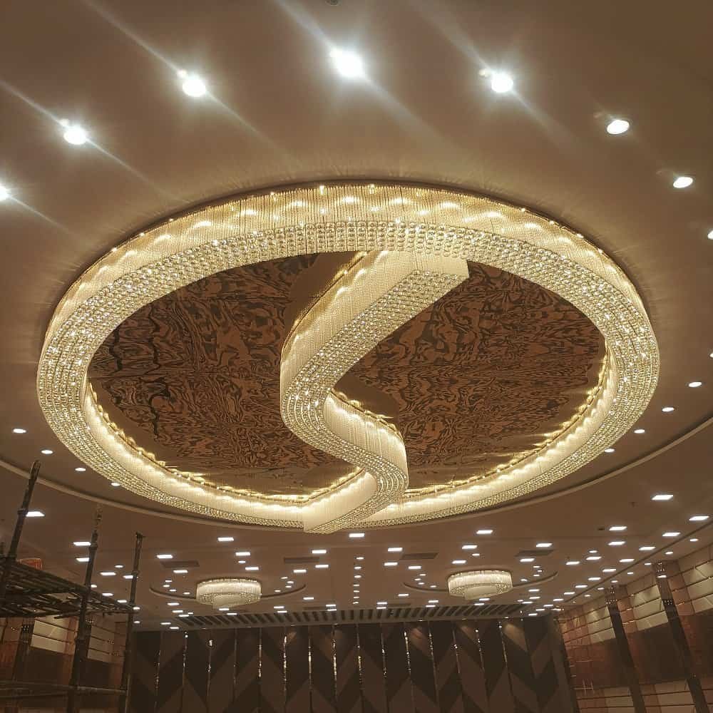Banquet Hall Crystal Chandeliers by M.K Lighting