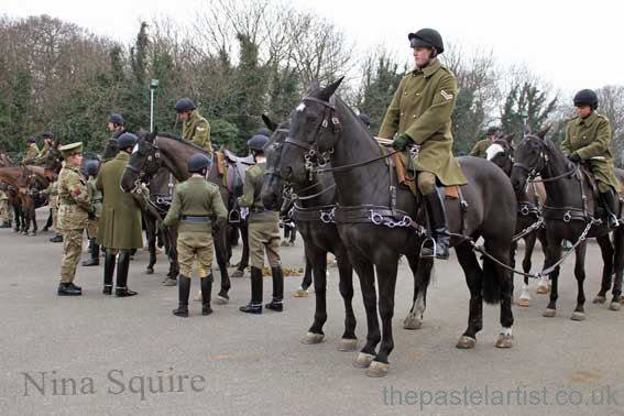 The King’s Troop Royal Horse Artillery training for The Royal Windsor Horse Show in May  