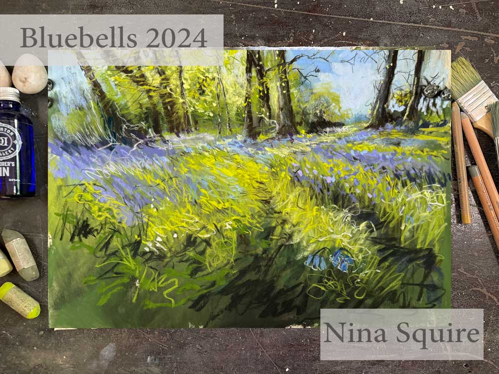 Bluebells in soft pastel by nina squire