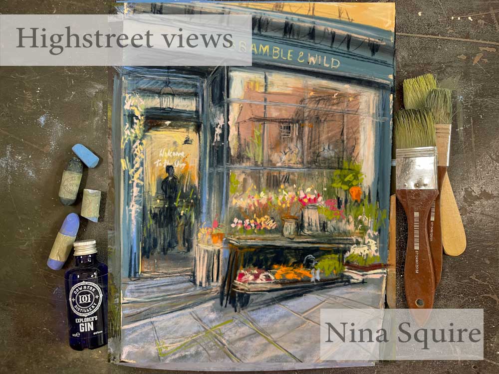 An artwork in soft pastel by Nina Squire