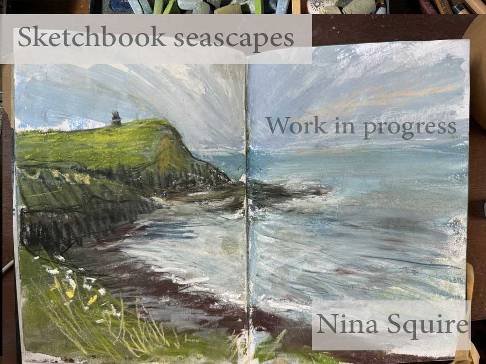 Sketchbook studies with Nina Squire working with soft pastel and liquid
