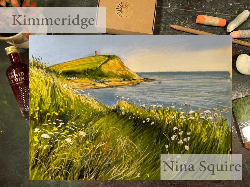 Art of Kimmeridge and the Clavell Tower in soft pastel by Nina Squire