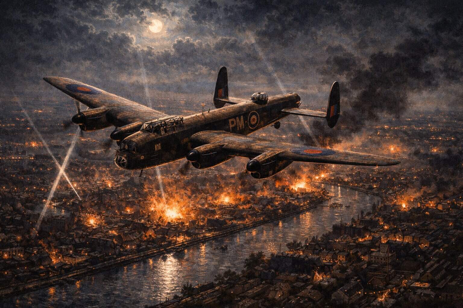 Two RAF Lancasters Collide Over the Netherlands