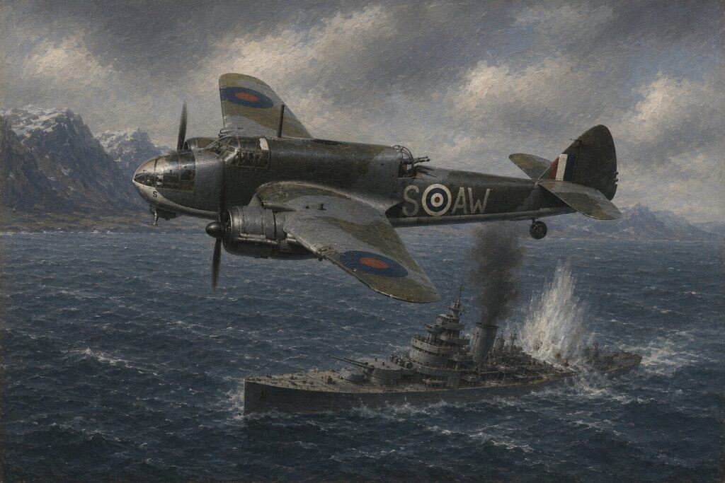 RAF Beaufort Strike Damages Lützow Off Norway in 1941