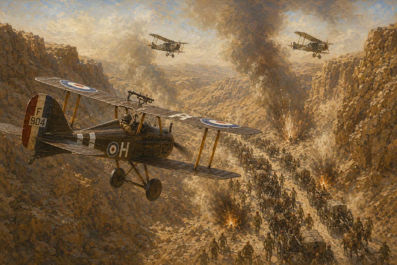 RAF Aircraft Shatter the Retreat at Wadi el Far'a in 1918