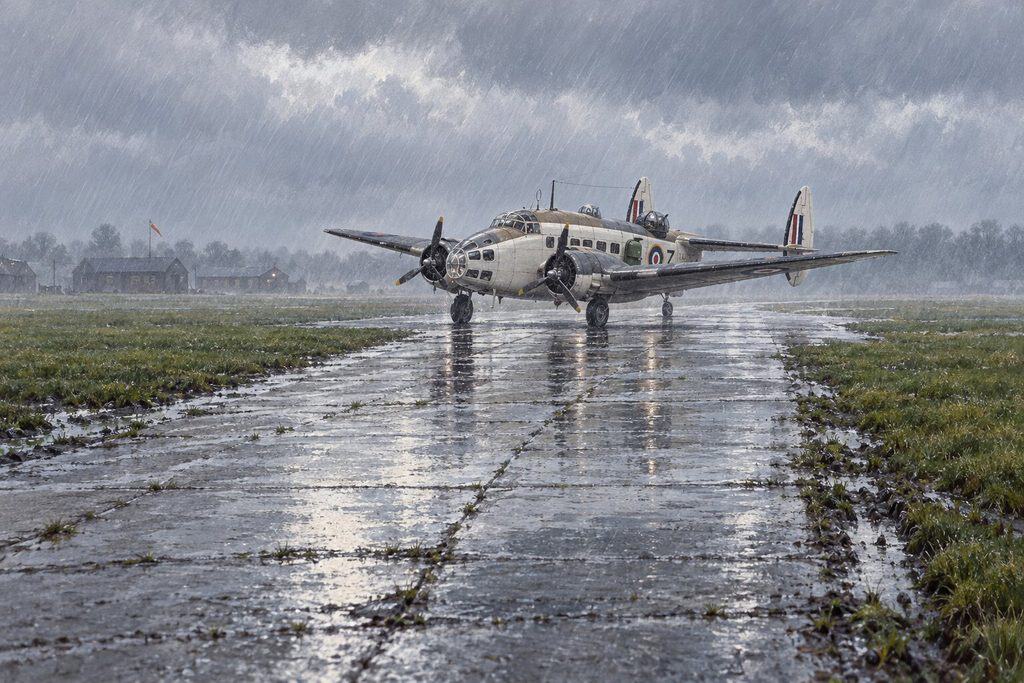 raf-coastal-command-lockheed-hudson-wet-runway
