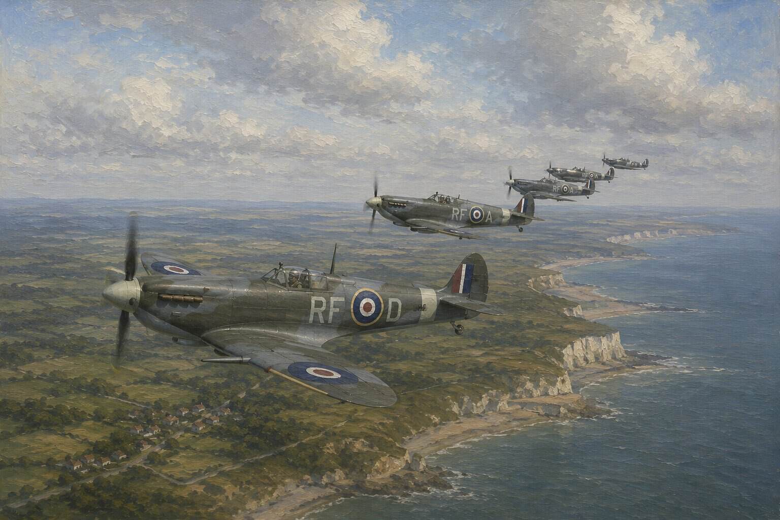 Spitfires Down the First Enemy Aircraft Over Mainland Britain
