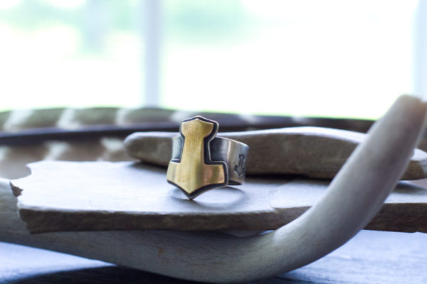 brass and silver mjolnir ring 1 brass and silver mjolnir ring
