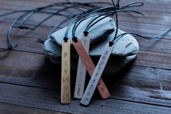 Rune Pendant - Bar Necklace - Custom Runes