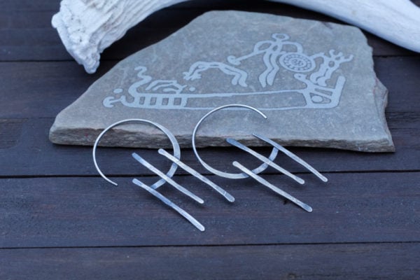 Gods of The Sun - Silver Hoop Earrings - Sol