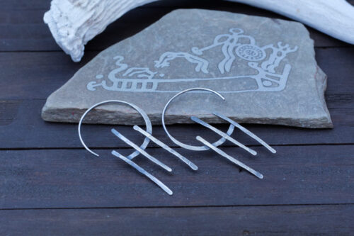 Gods of The Sun - Silver Hoop Earrings - Sol