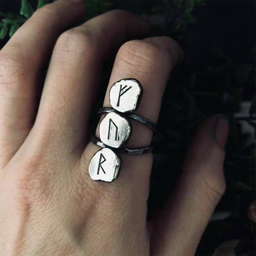 Three Rune Ring - Custom Elder Futhark Runes