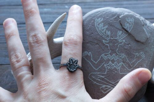 cernunnos ring 2 Tribal Shaman Stacking Rings - Cernunnos, Huginn and Muninn, Crossed Arrows, Pine Tree