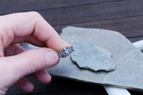 bat2 silver bat ring