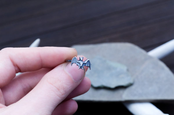 bat4 silver bat ring