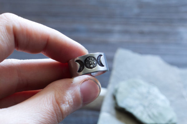 triple moon ring 1 Triple Moon Goddess Ring